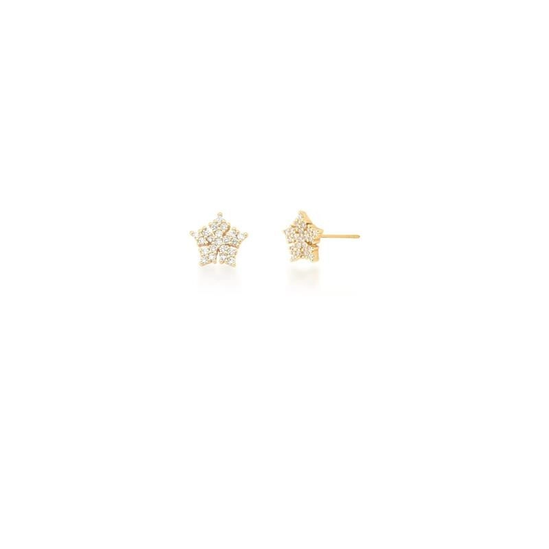 BRINCO DE FLOR COM ZIRCÔNIAS