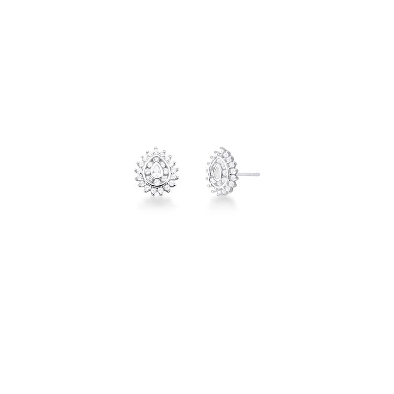 BRINCO DE GOTA CRISTAL E ZIRCÔNIAS PRATA LISA