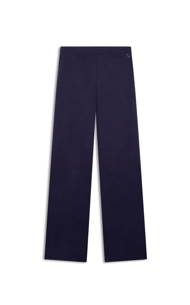 Calça Tencel Bolso Faca Wideleg Ellus