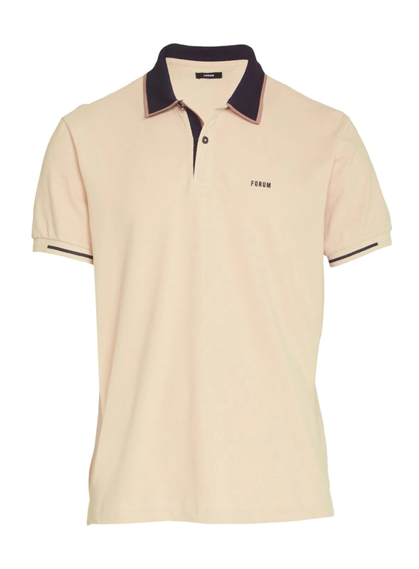Camisa Polo Masculina Algodão Bege Forum