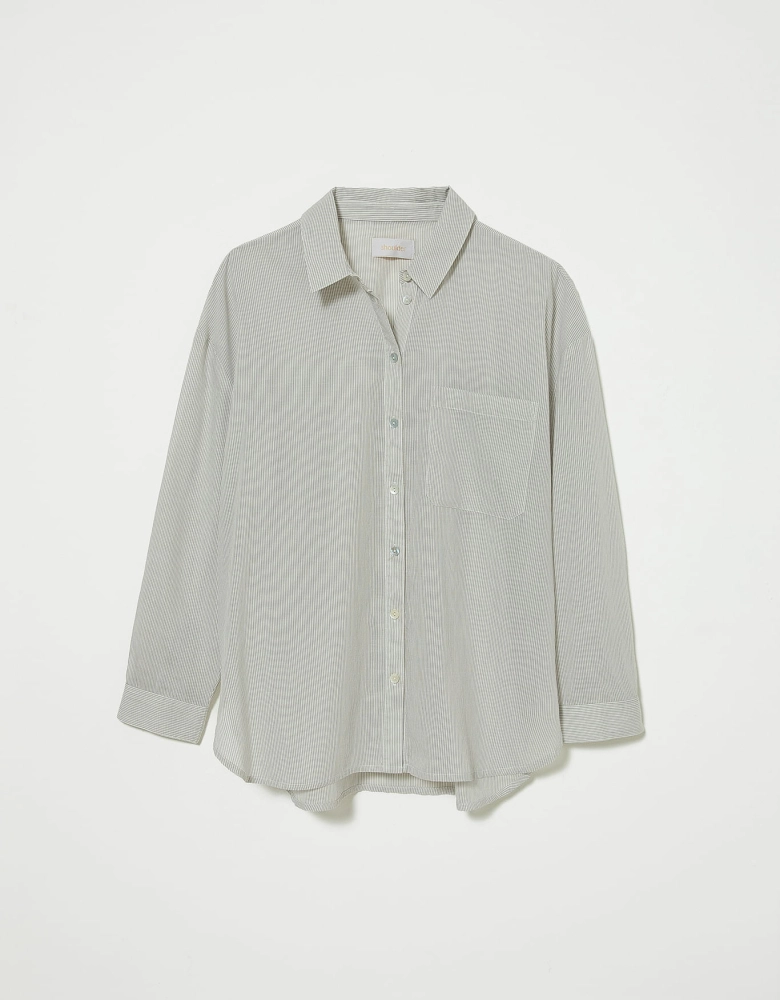 Camisa Voil Listras Shoulder