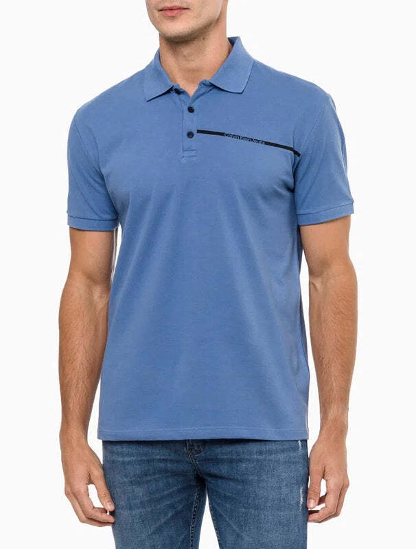 Camiseta Polo Masculina Palito Indigo Calvin Klein Jeans