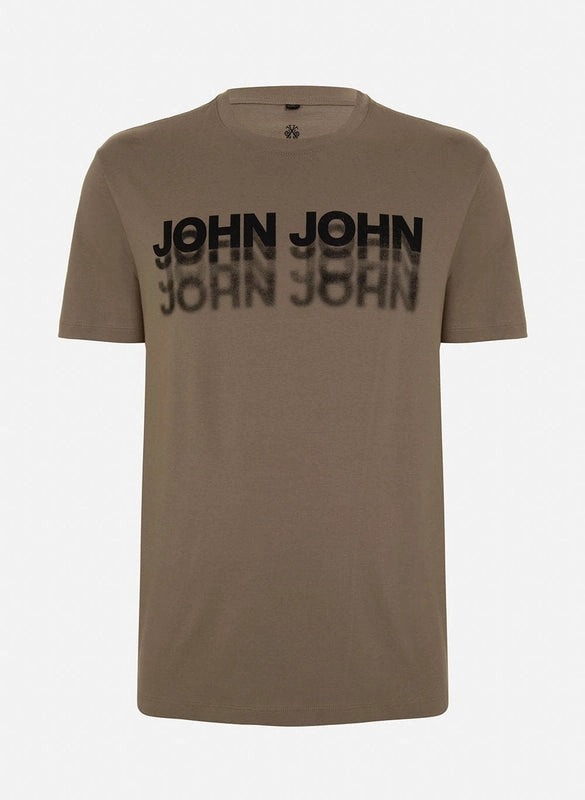 Camiseta Regular Fit John Repeat Taupe John John