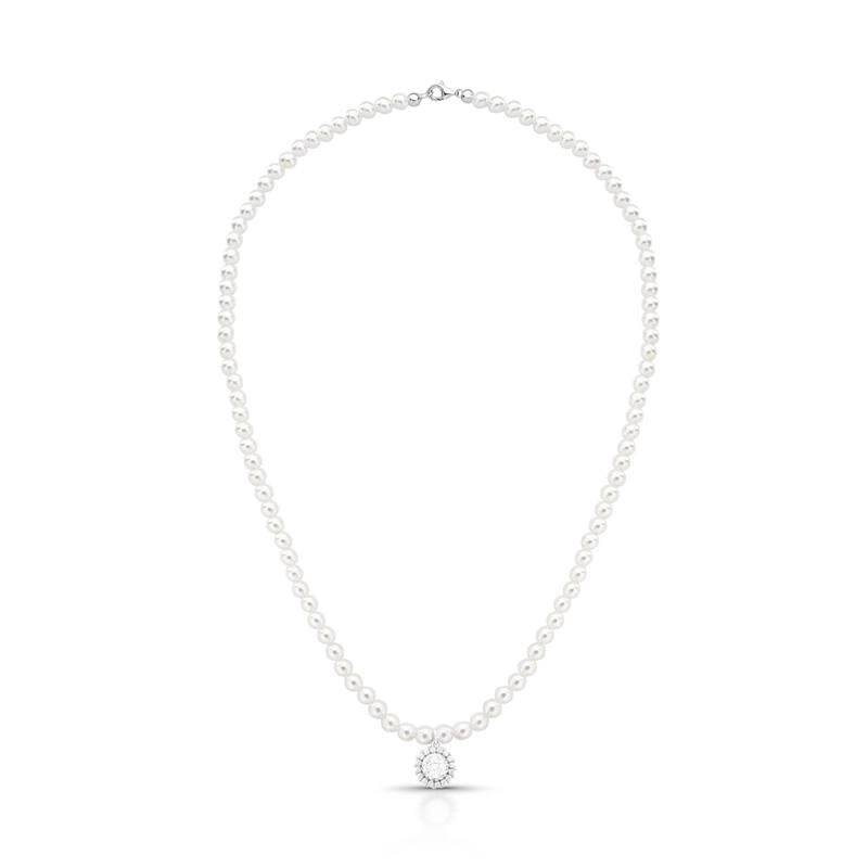 COLAR COM CRISTAL REDONDO E PÉROLA SHELL