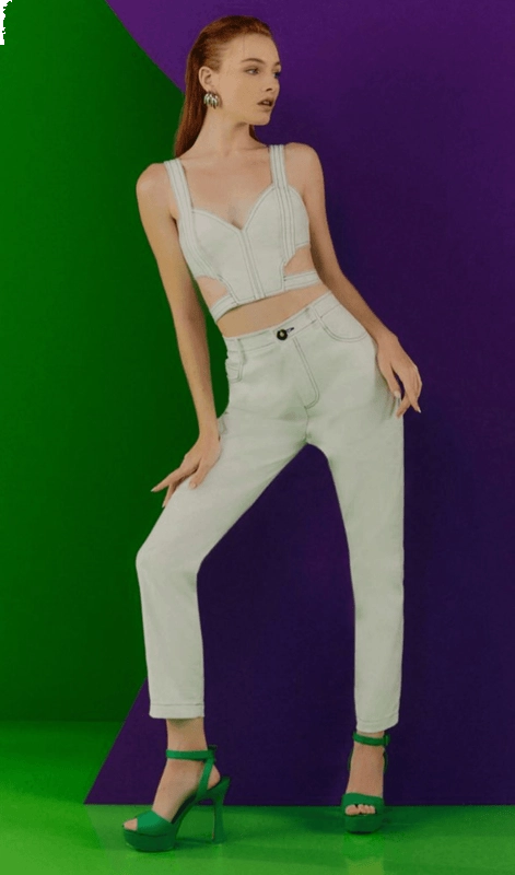 Conjunto Calça Cropped E Top Skazi