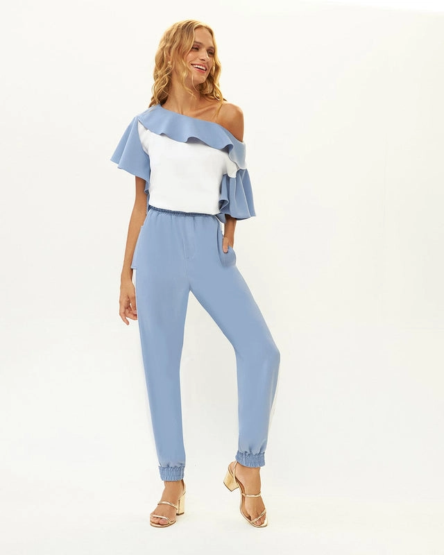 Conjunto Calça Jogger Cropped Gola Canoa Skazi