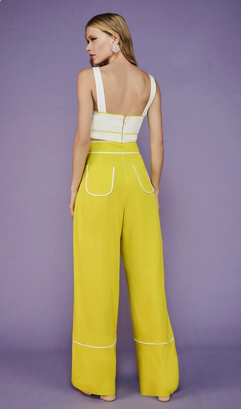 Conjunto Top Alca Calça Botões Vivo Skazi