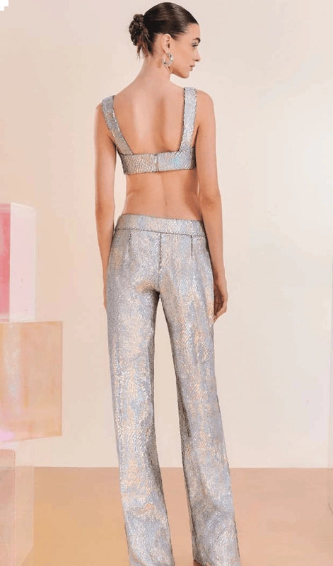 Conjunto Top e Calça Holograma Skazi
