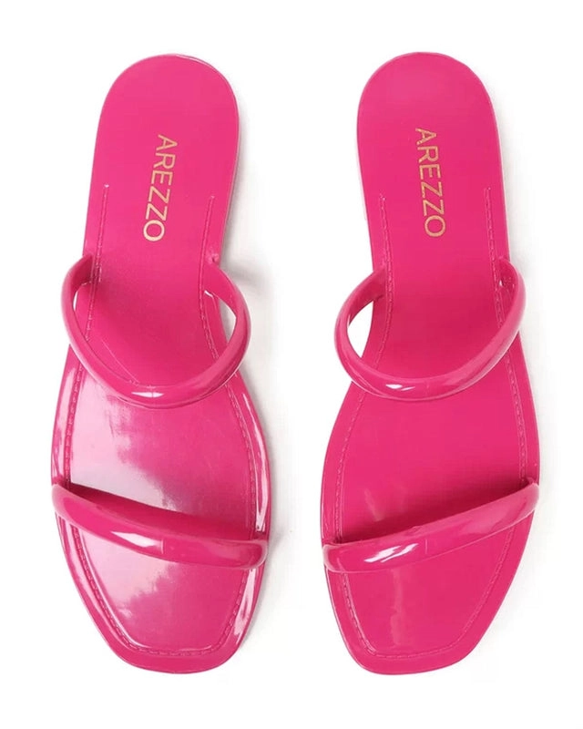 Kit Rasteira Rosa Brilho e Bag Transparente Brizza