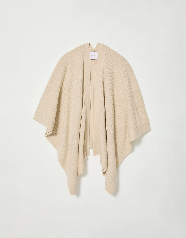 Poncho Tricot Canelado Shoulder