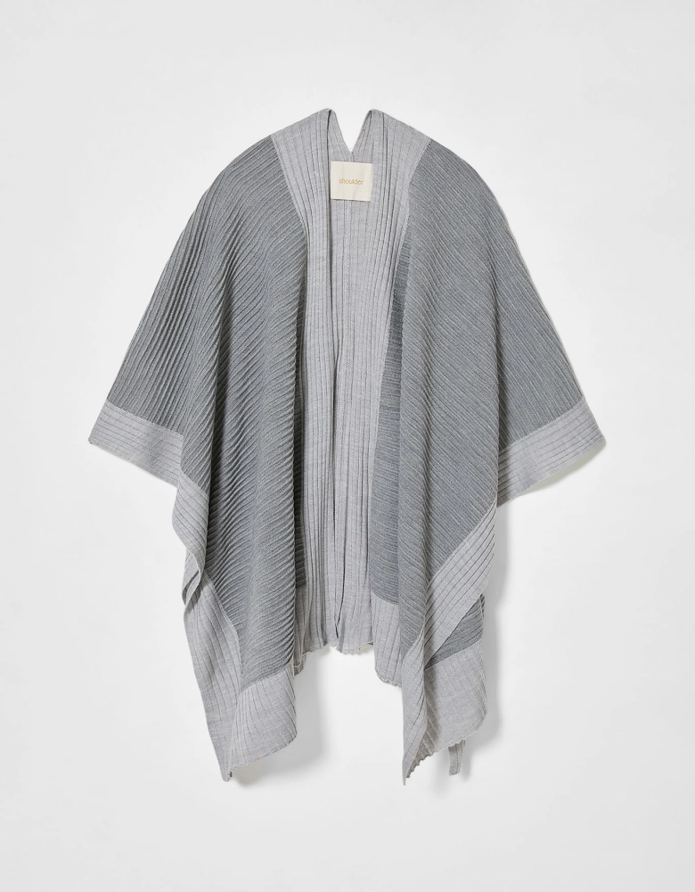 Poncho Tricot Canelado Shoulder