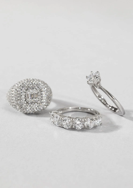 ANEL MEIA CRAVACAO MOISSANITE QUATRO GARRAS 4MM