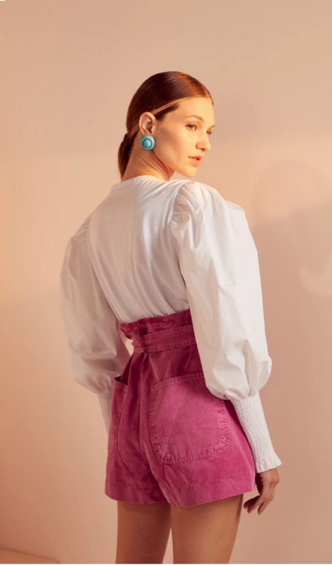 Blusa Feminina Pregas Estampada Skazi