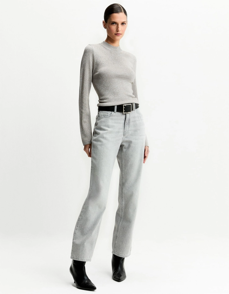 Blusa Ml Tricot Lurex Shoulder