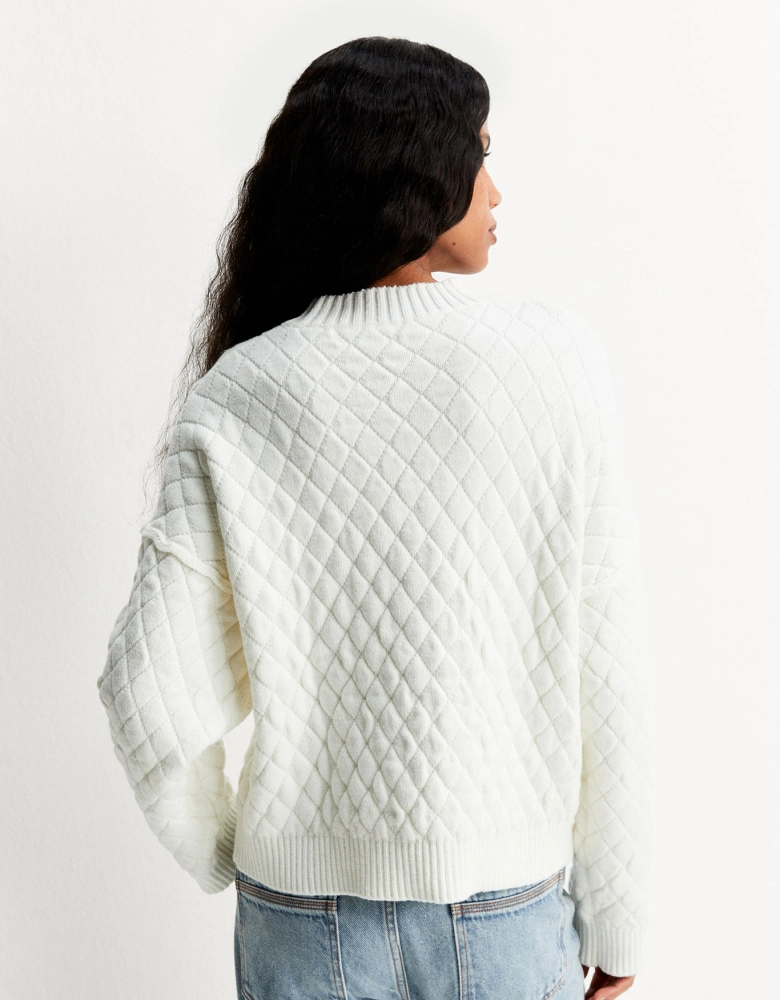 Blusa Ml Tricot Matelasse Shoulder