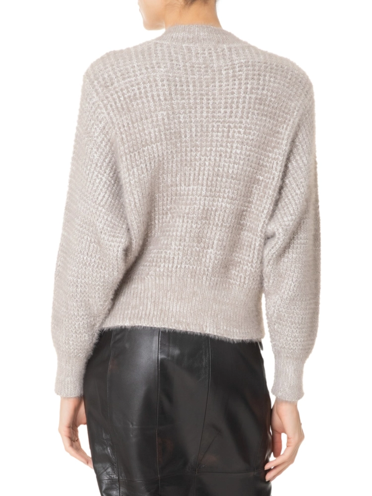 Blusa Ml Tricot Mescla Pelinhos Shoulder