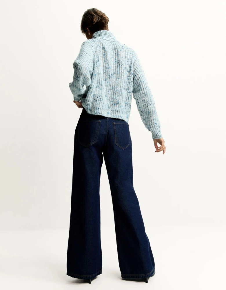 Blusa Ml tricot Mescla Shoulder