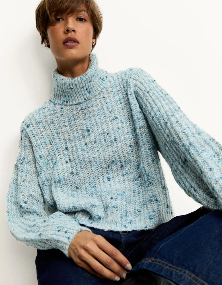 Blusa Ml tricot Mescla Shoulder