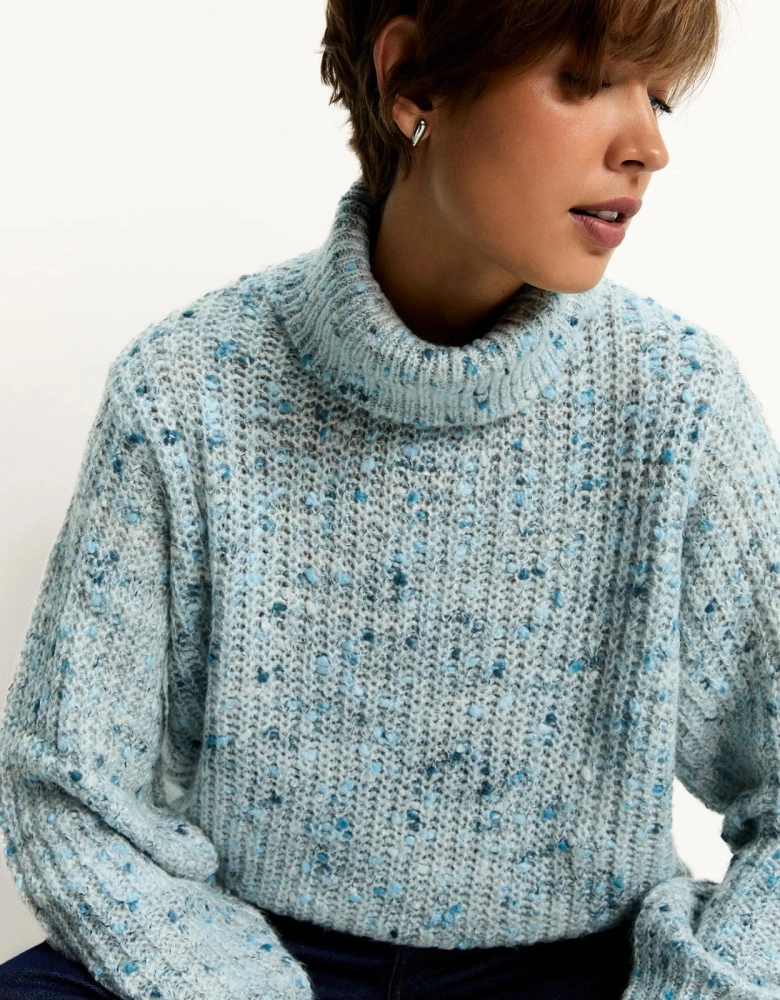 Blusa Ml tricot Mescla Shoulder