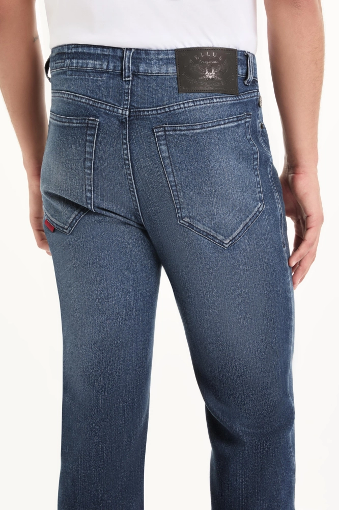 CALÇA CLASSIC DENIM ELASTIC STRAIGHT LAV.ESCURO