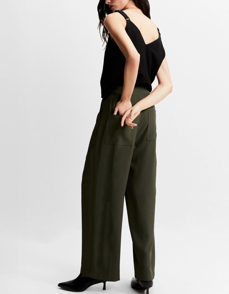 Calça Reta Detalhe Cos Shoulder