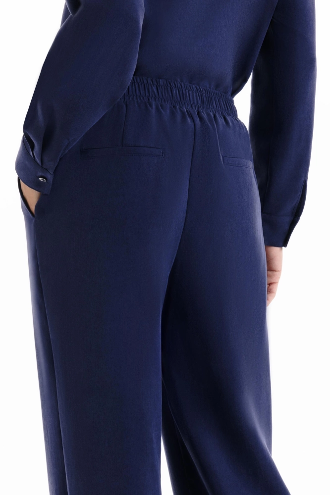 Calça Tencel Bolso Faca Wideleg Ellus