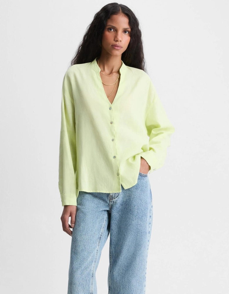 Camisa Linho Reta Shoulder