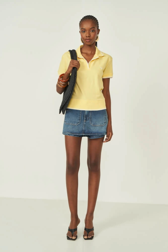 camisa polo feminina