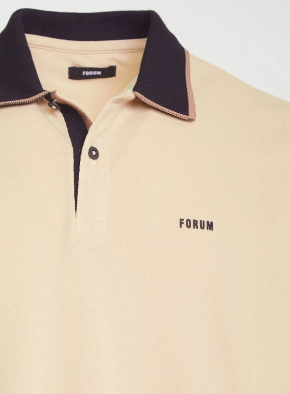 Camisa Polo Masculina Algodão Bege Forum