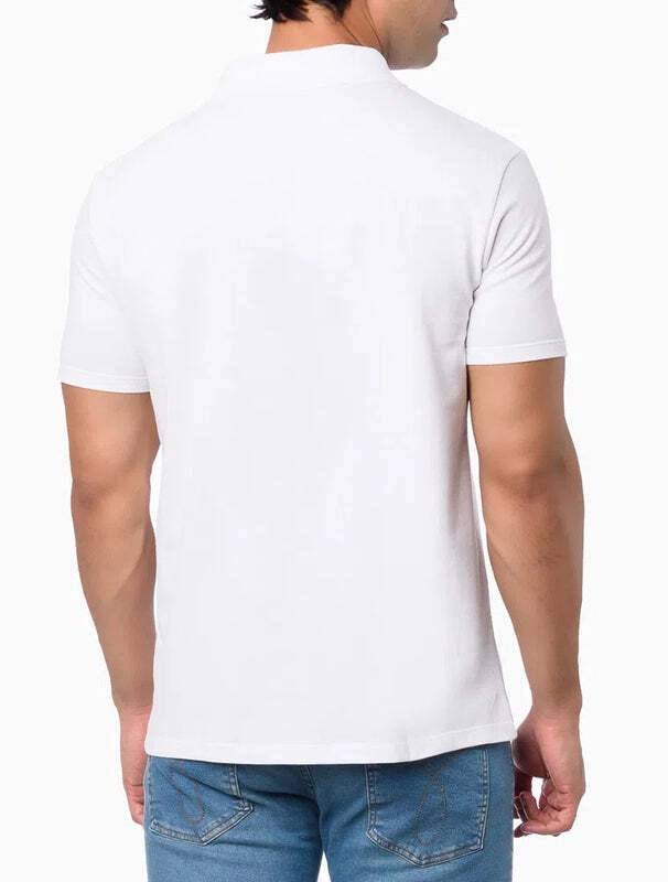 Camisa Polo Masculina De Algodão Em Piquet Estampa Palito Calvin Klein Jeans