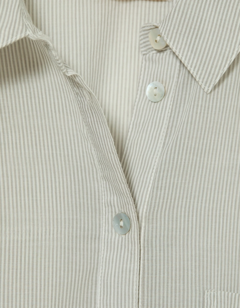 Camisa Voil Listras Shoulder