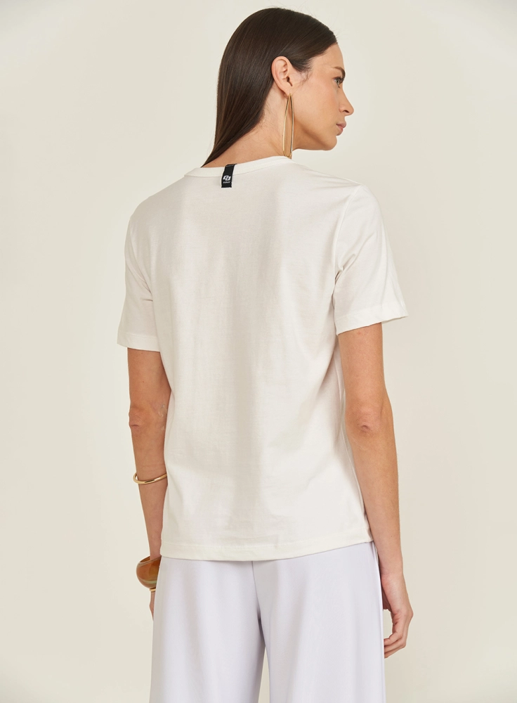 Camiseta Boy Manga Curta Com Estampa colcci