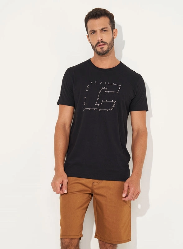 Camiseta Manga Curta Bordada Logo Colcci