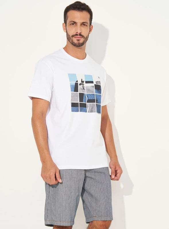 Camiseta Manga Curta Surfer Blocks Colcci
