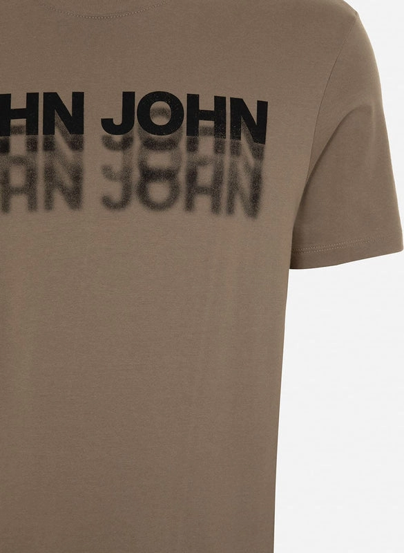 Camiseta Regular Fit John Repeat Taupe John John