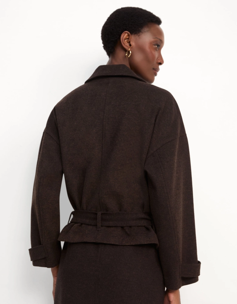 Casaco Curto Peletizado Detalhe Faixa Shoulder