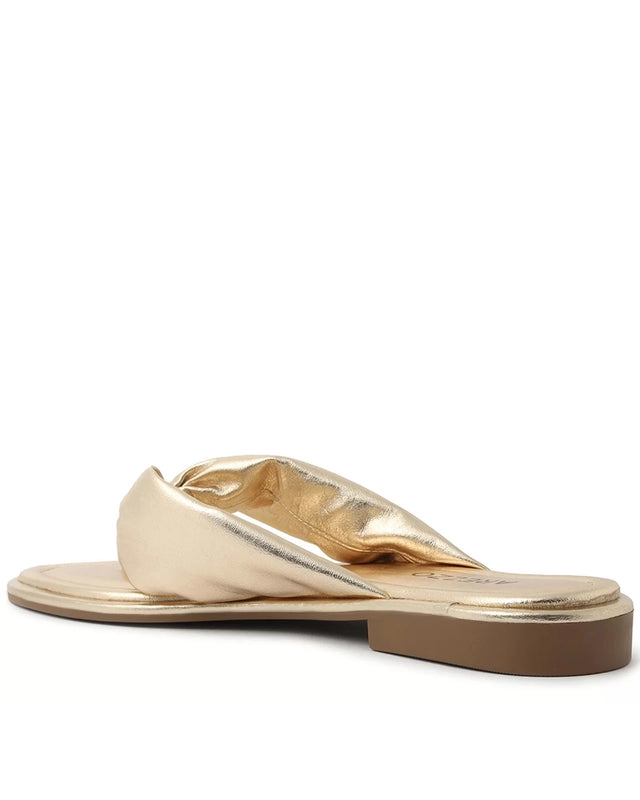 Chinelo Dourado Couro Comfy