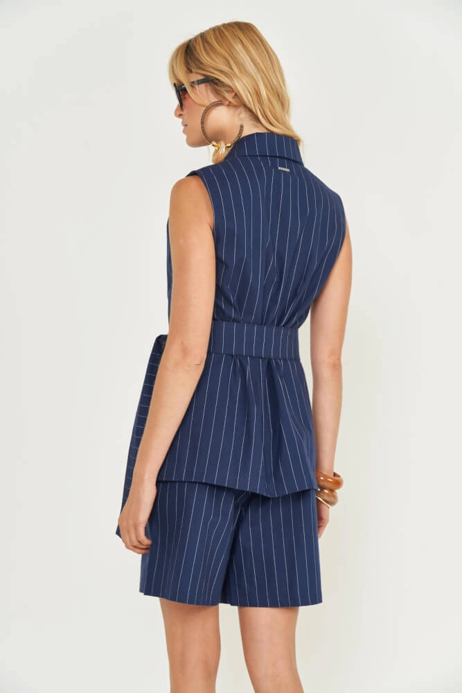 CONJUNTO COLETE E CALÇA LISTRADO COLCCI