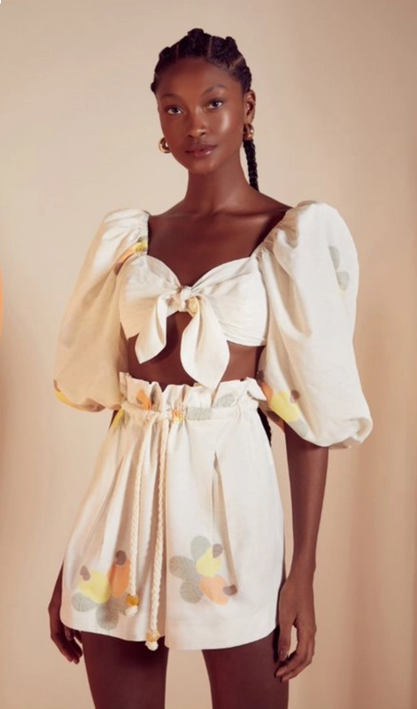 Conjunto Top e Short Linho Caju Skazi