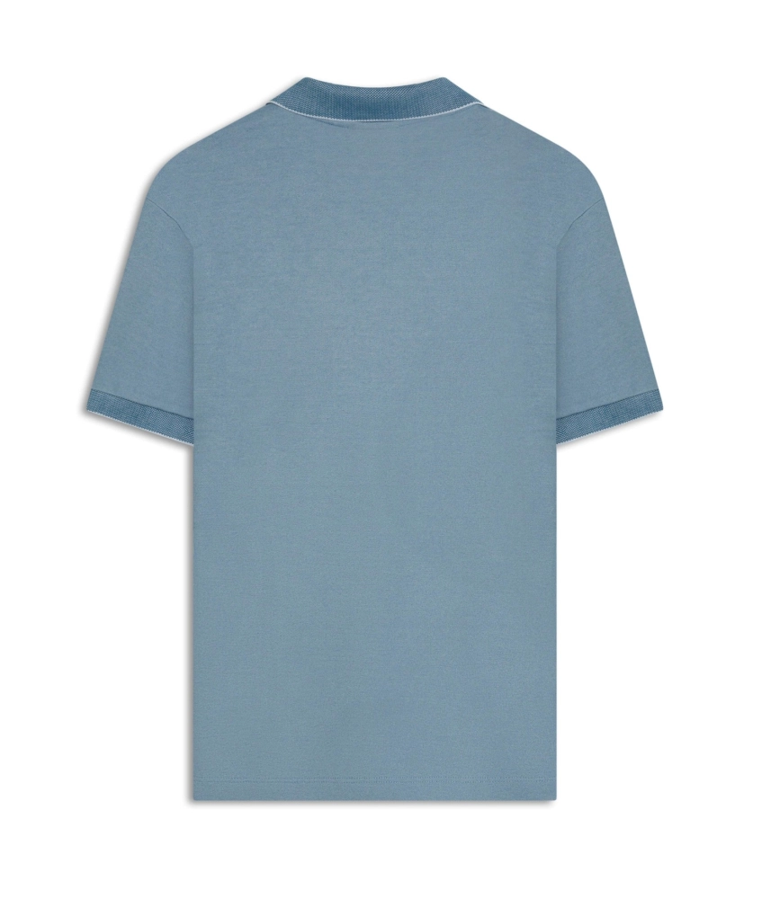 Polo Pima Interlock Azul Seco