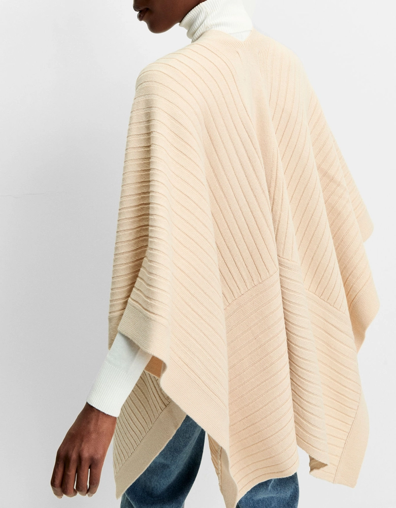 Poncho Tricot Canelado Shoulder