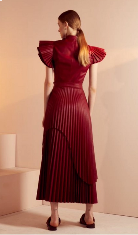 Saia Feminina Midi Plissada Skazi