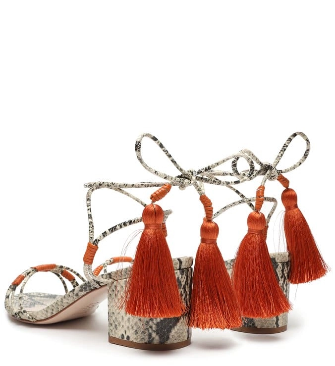 Sandália Block Heel Python