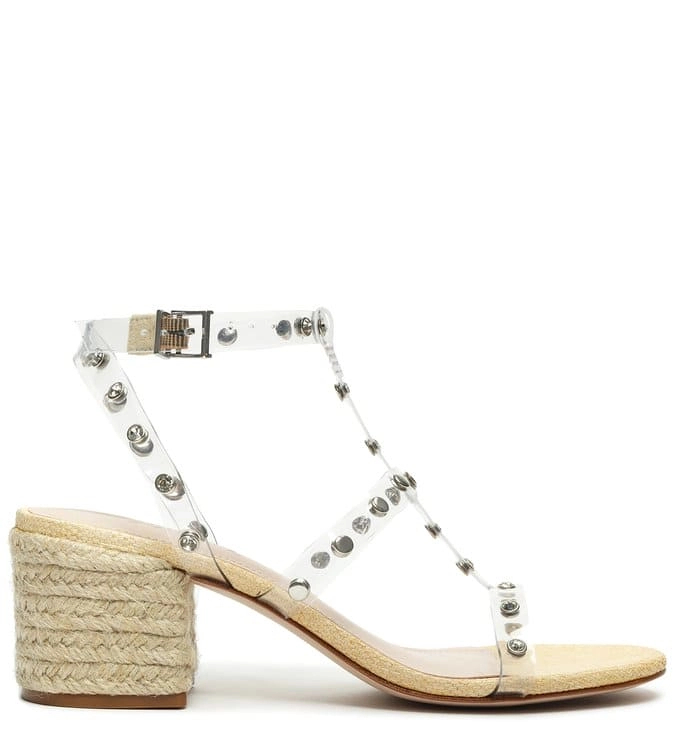 Sandália Block Heel Vinil Natural