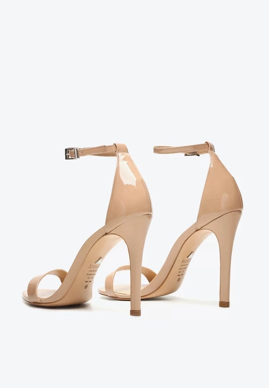 Sandália Gisele Salto Alto Verniz Bege Schutz