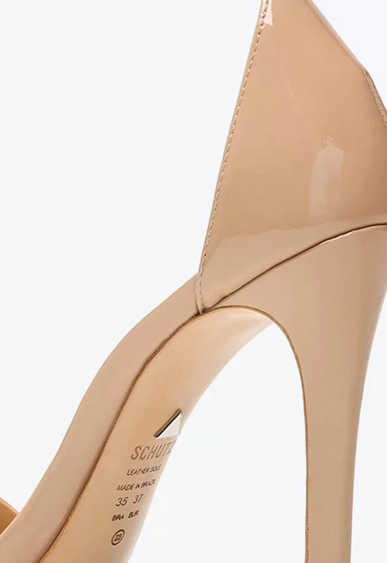 Sandália Gisele Salto Alto Verniz Bege Schutz