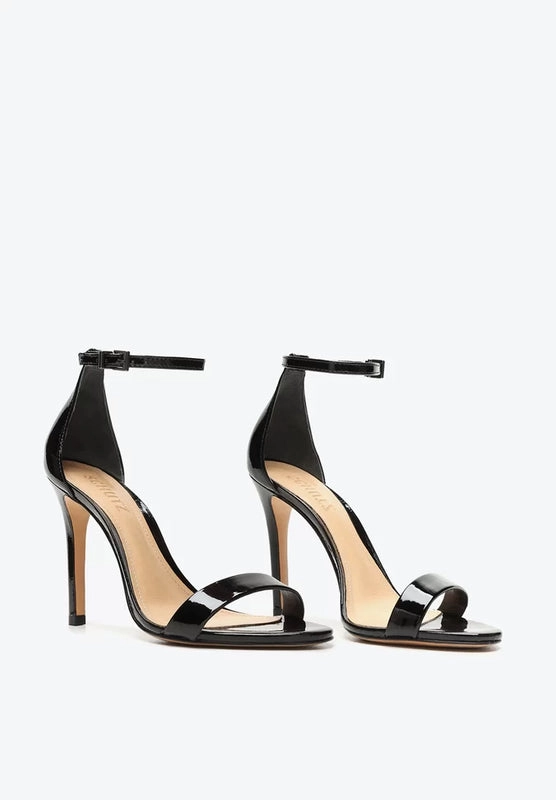 Sandália Gisele Salto Alto Verniz Preta Schutz