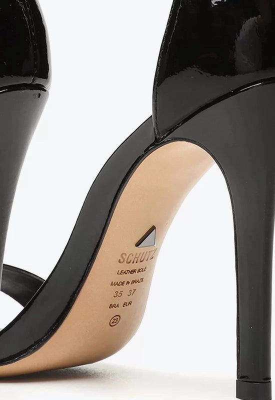 Sandália Gisele Salto Alto Verniz Preta Schutz