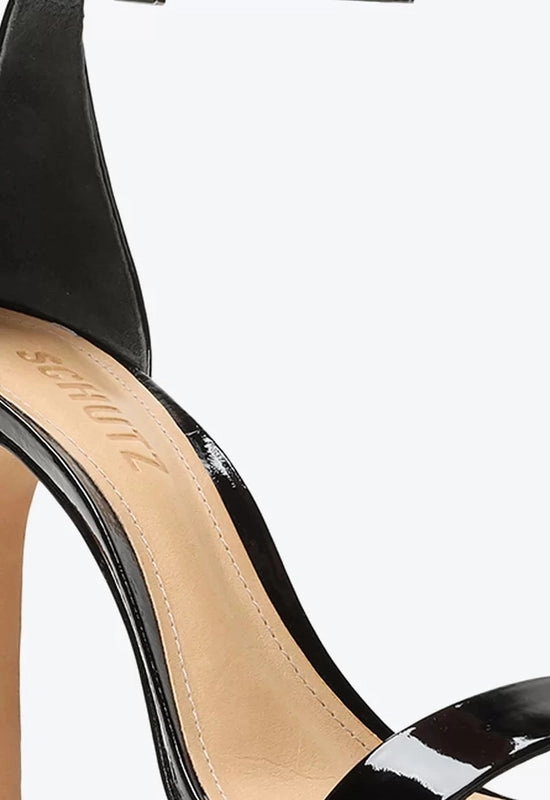 Sandália Gisele Salto Alto Verniz Preta Schutz