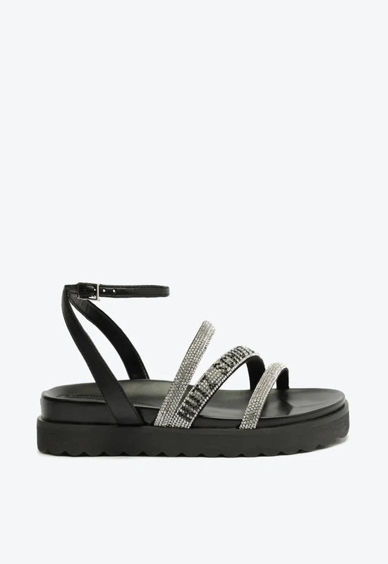 Sandália Papete Brilho Logo Preto Schutz